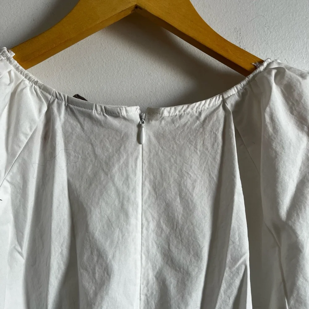 H&M Bubble Hem Puff Sleeve - Blouse - white - Picture 9 of 10